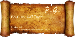 Paulin Gábor névjegykártya