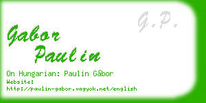 gabor paulin business card